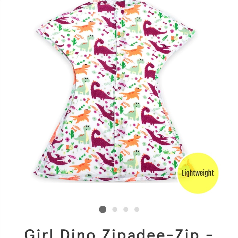 Sleeping baby zipadee zip light weight size large